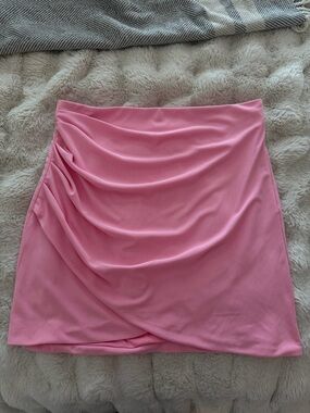 Zara Pink Draped Mini Skirt with Side Ruching